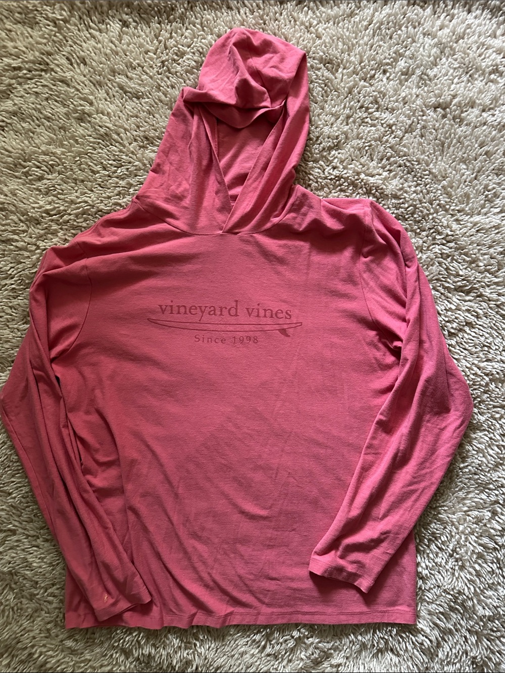 Vineyard Vines coastal red Hooded Long-Sleeve Tee